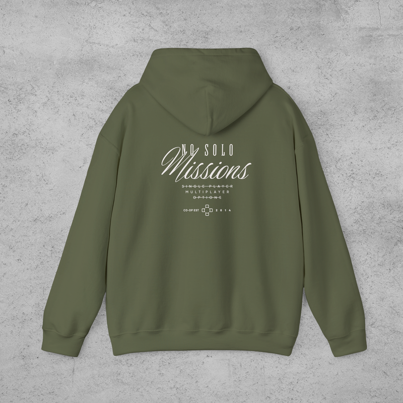 Custom Cozy Gaming Hoodie - No Solo Missions - Double-sided