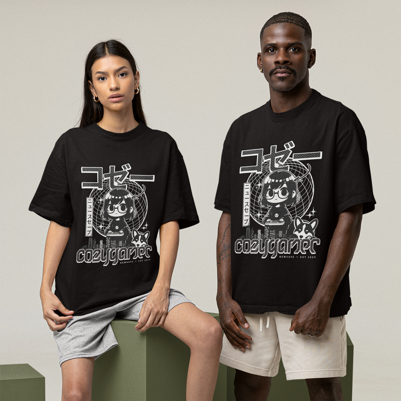 Cozy Gamer Anime Oversized T-Shirt