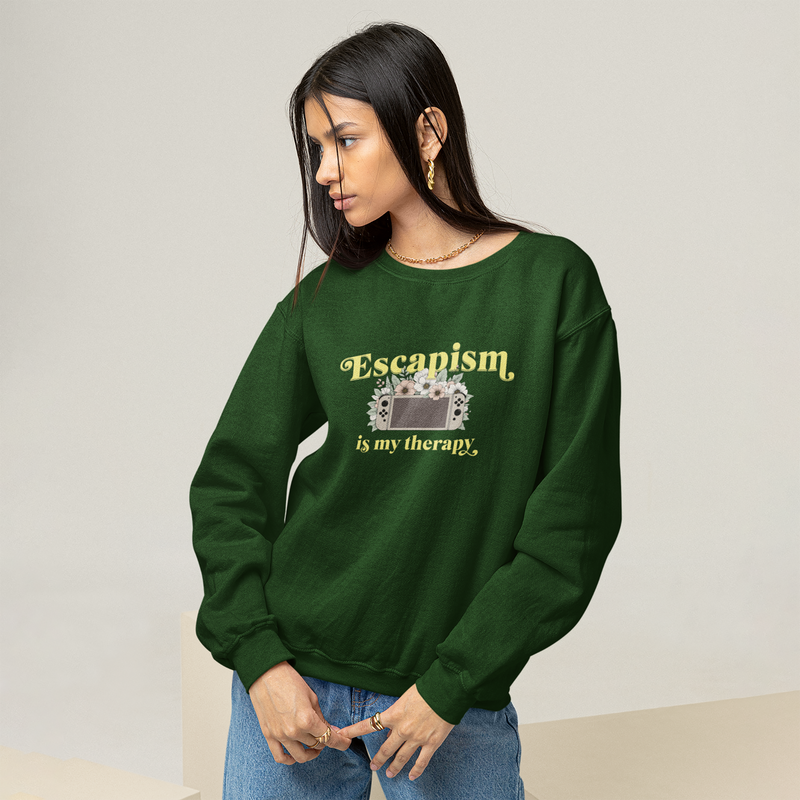 Cozy Gamer Sweatshirt - Escapism Is My Therapy