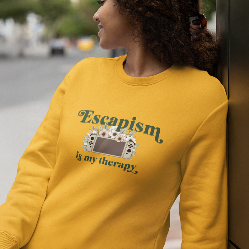 Cozy Gamer Sweatshirt - Escapism Is My Therapy