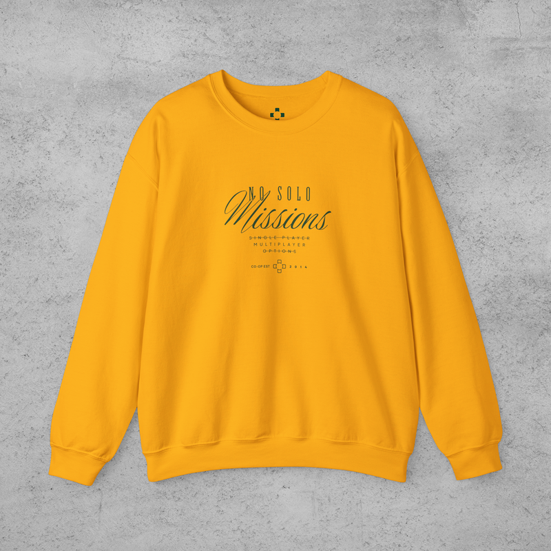 Custom Cozy Gaming Sweatshirt - No Solo Missions