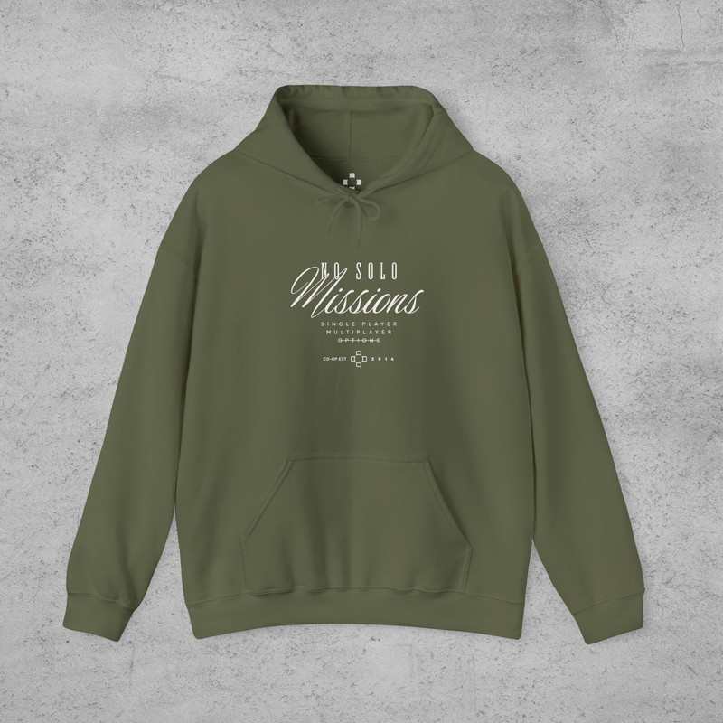 Custom Cozy Gaming Hoodie - No Solo Missions