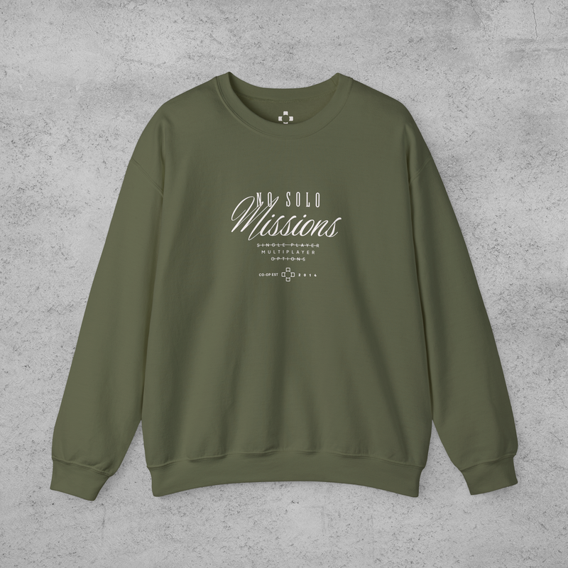 Custom Cozy Gaming Sweatshirt - No Solo Missions