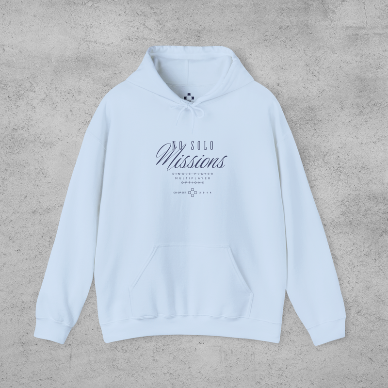 Custom Cozy Gaming Hoodie - No Solo Missions