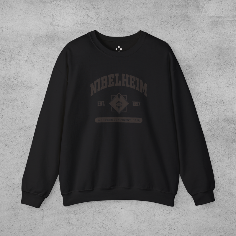 Final Fantasy 7 Nibelheim College Style Sweatshirt Black Font