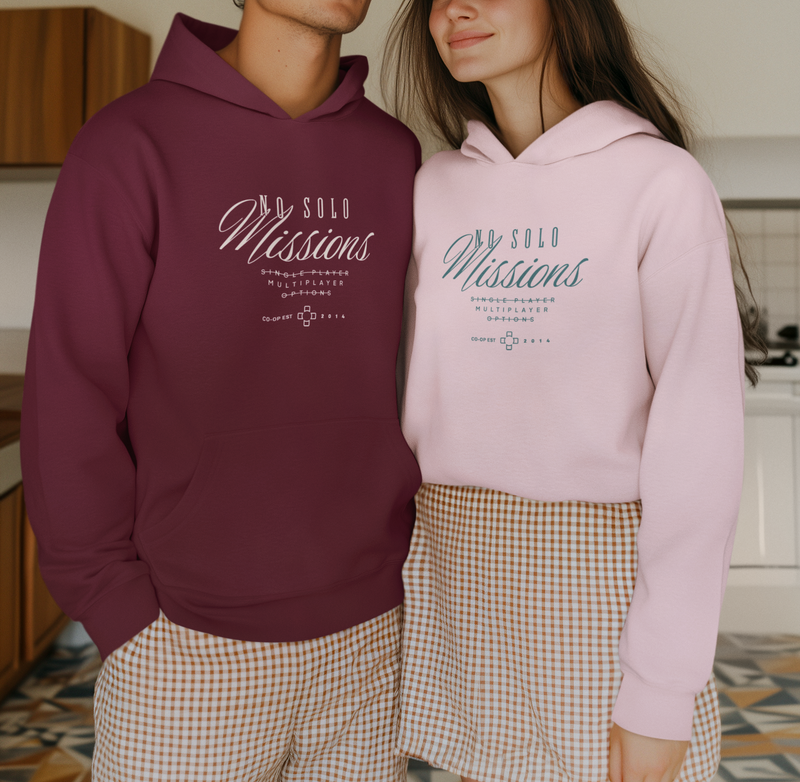 Custom Cozy Gaming Hoodie - No Solo Missions