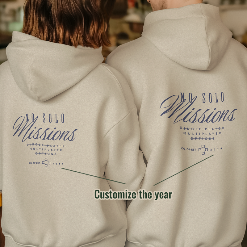 Custom Cozy Gaming Hoodie - No Solo Missions - Double-sided