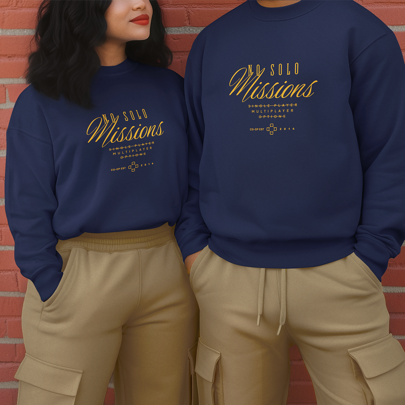 Custom Cozy Gaming Sweatshirt - No Solo Missions