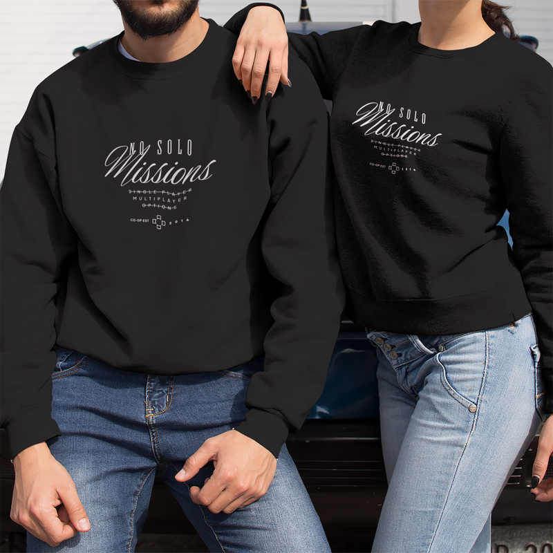 Custom Cozy Gaming Sweatshirt - No Solo Missions