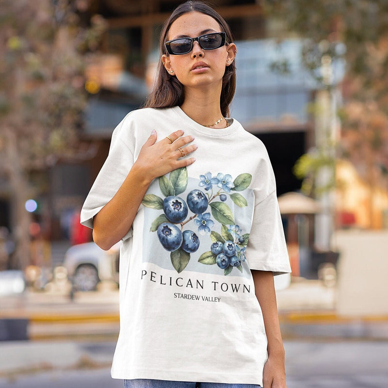 Stardew Valley Botanical Blueberry Oversized T-Shirt