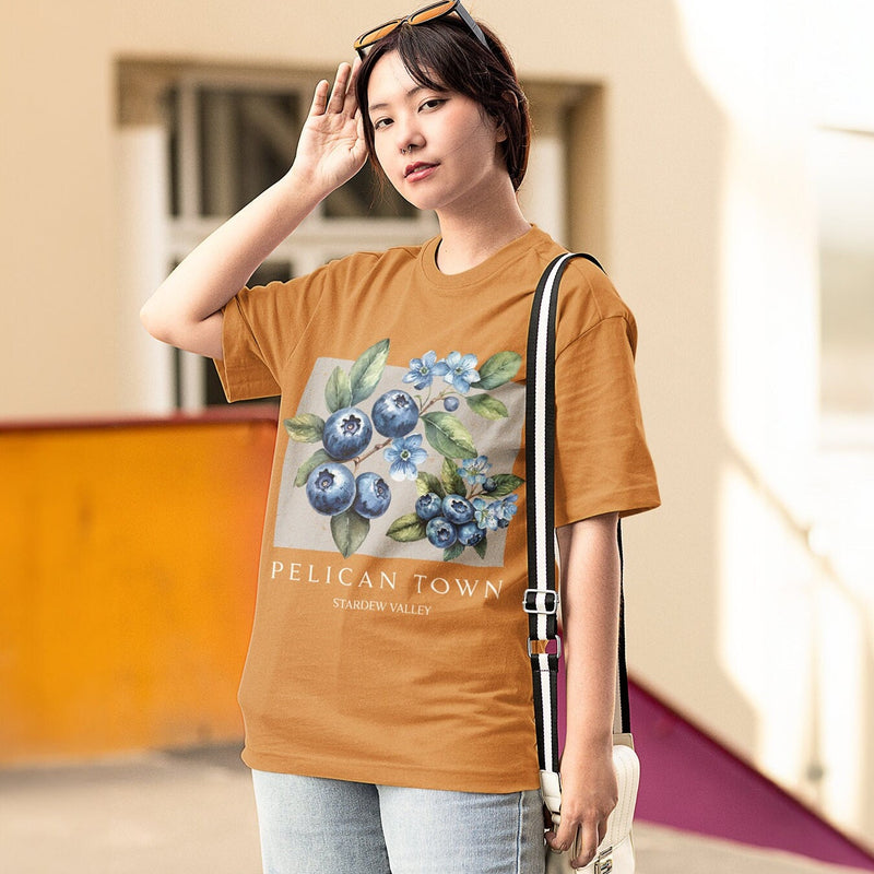 Stardew Valley Botanical Blueberry Oversized T-Shirt