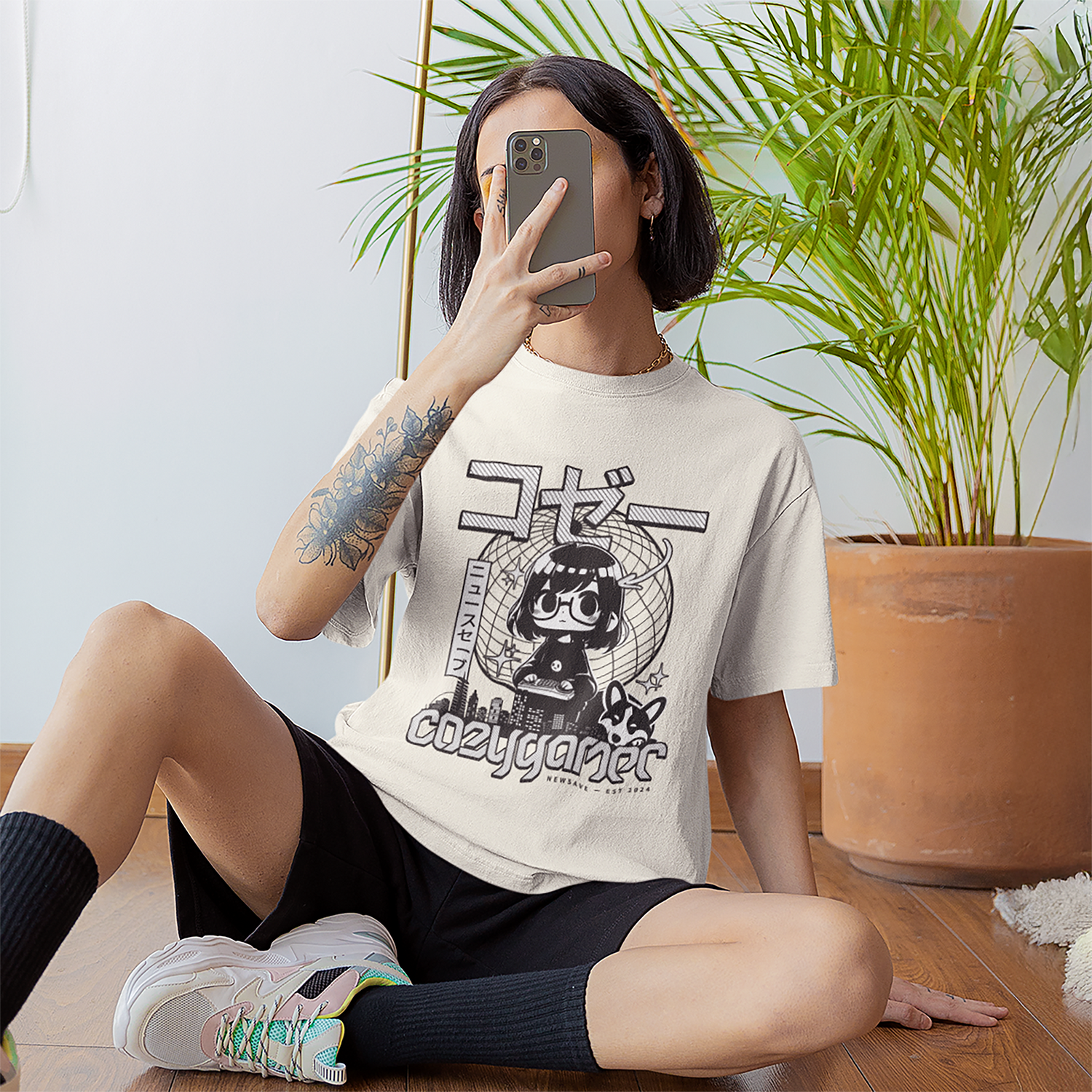 Cozy Gamer Anime Oversized T-Shirt