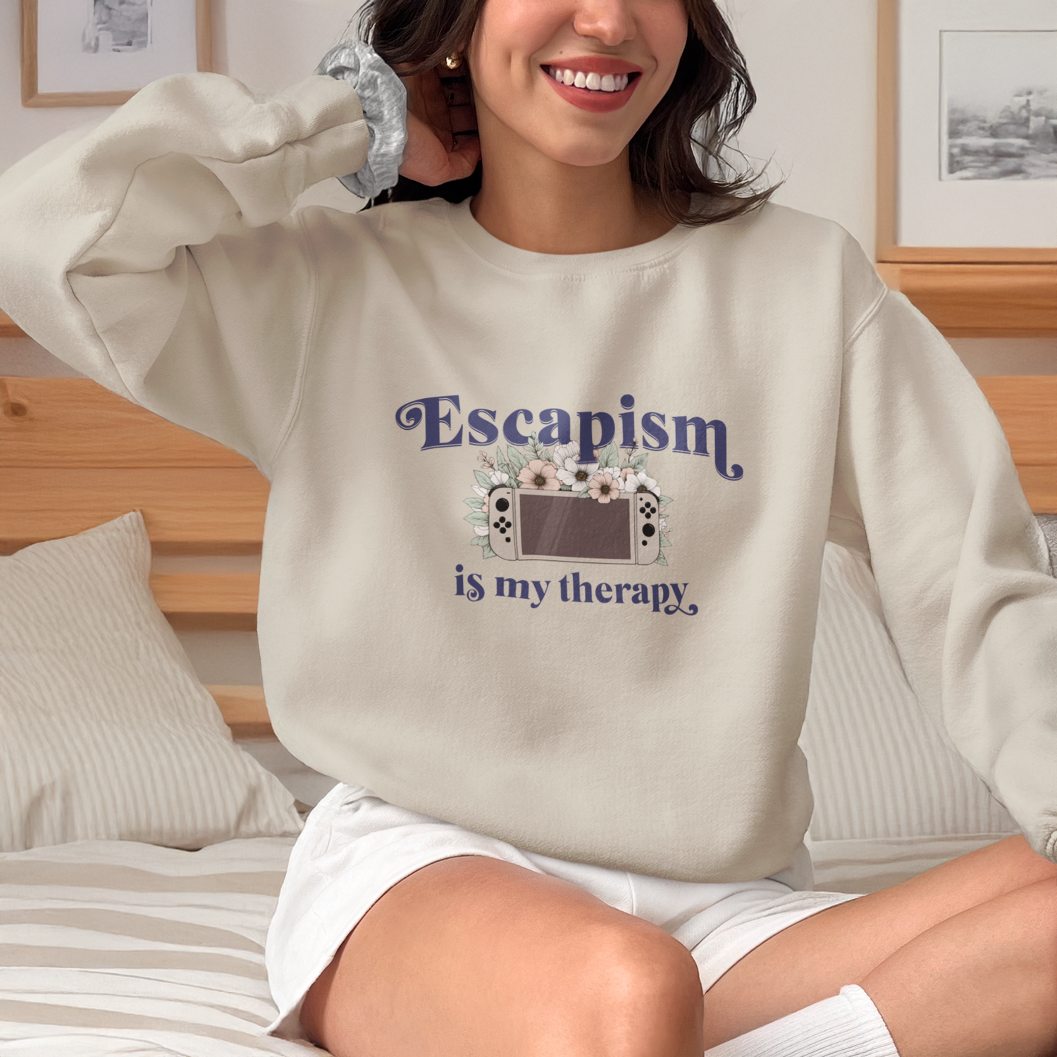 Cozy Gamer Sweatshirt - Escapism Is My Therapy