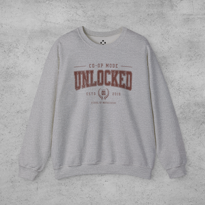 Co-Op Mode: Unlocked Personalized Gamer Mom Sweatshirt – Cozy Gaming Crewneck