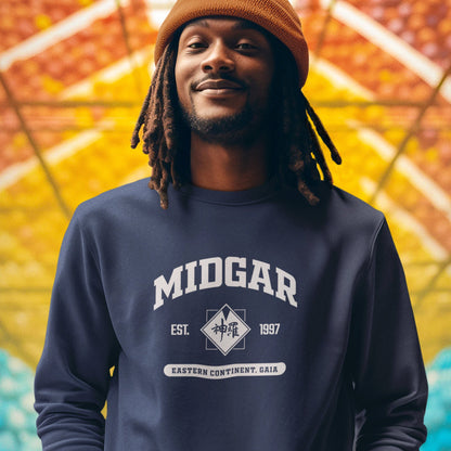 Final Fantasy 7 Midgar College Style Sweatshirt White Font