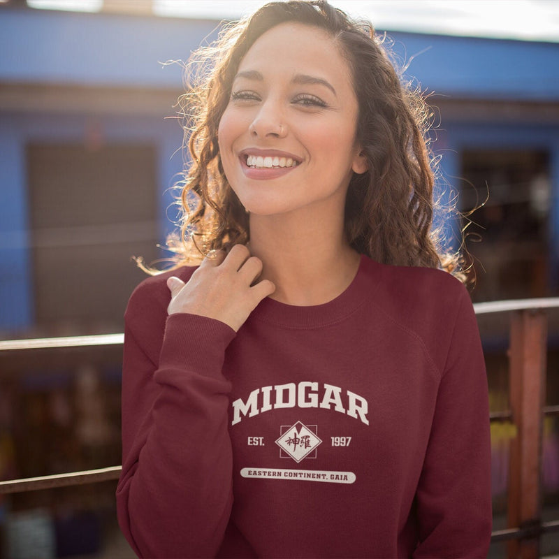 Final Fantasy 7 Midgar College Style Sweatshirt White Font