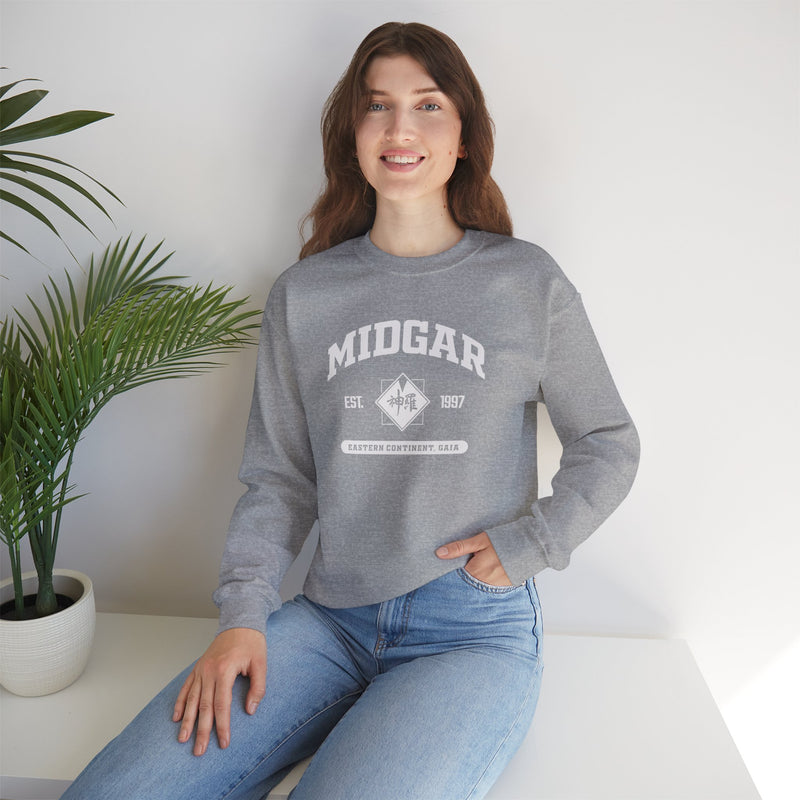 Final Fantasy 7 Midgar College Style Sweatshirt White Font