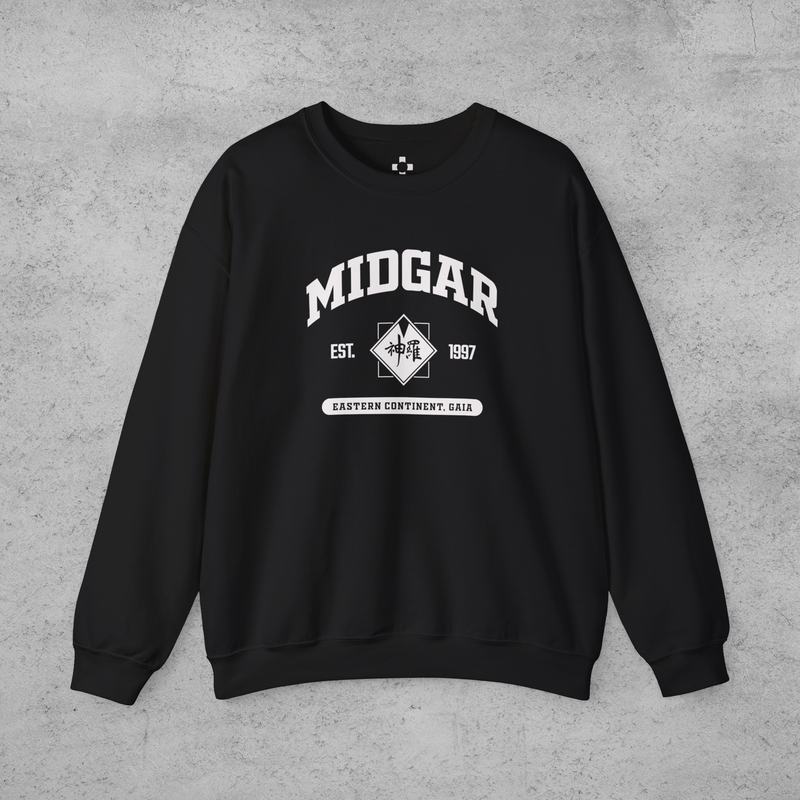 Final Fantasy 7 Midgar College Style Sweatshirt White Font