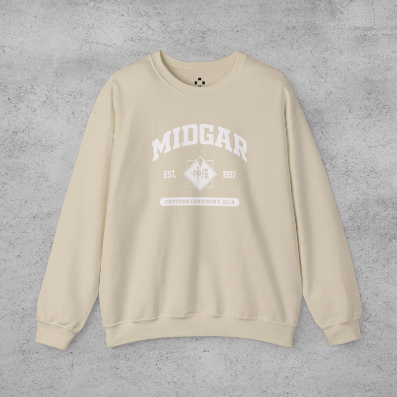 Final Fantasy 7 Midgar College Style Sweatshirt White Font