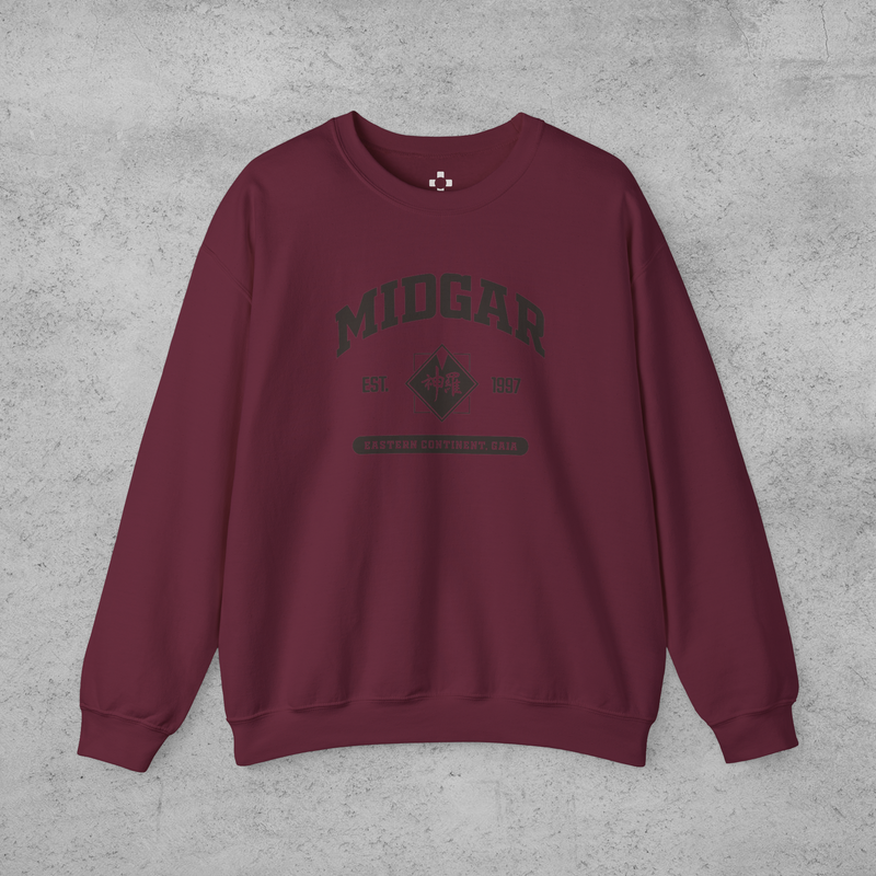 Final Fantasy 7 Midgar College Style Sweatshirt Black Font