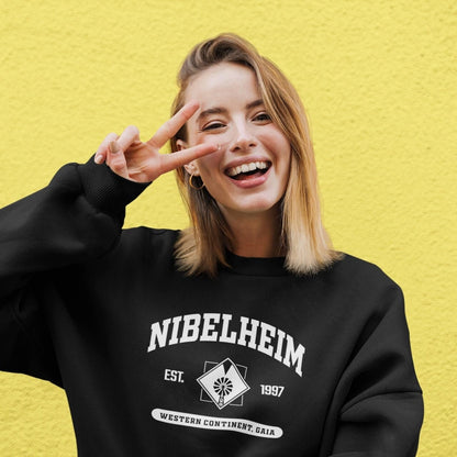 Final Fantasy 7 Nibelheim College Style Sweatshirt White Font